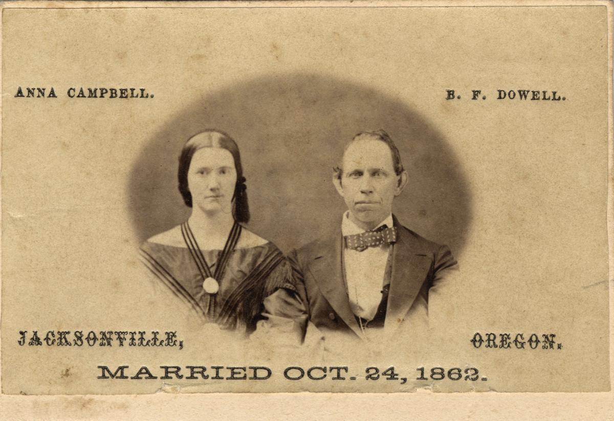 Benjamin and Nancy Anna Dowell - Oregon Historical Society Digital Collections - public domain