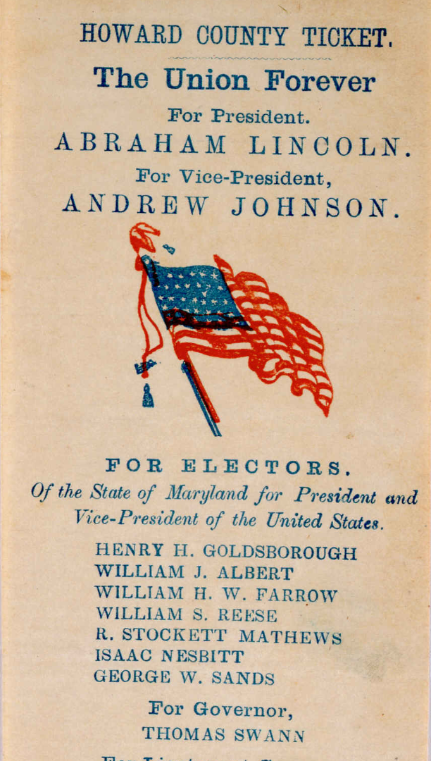 Howard County Ticket. The Union Forever - Source - Library of Congress