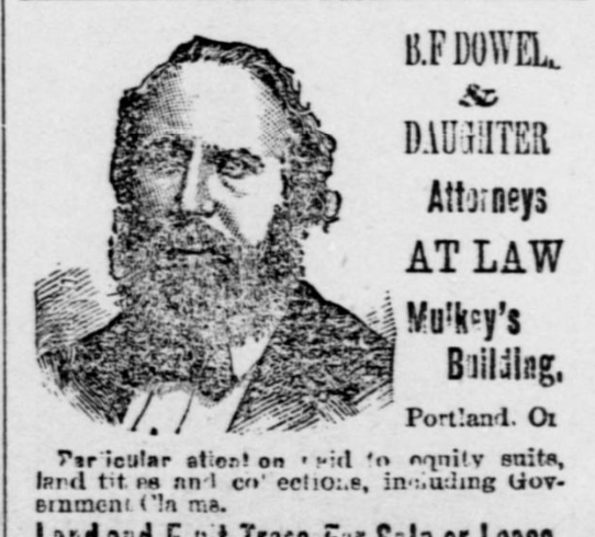 Oregon Sentinel - 26 June 1886 - ad for Dowell and Daughter firm